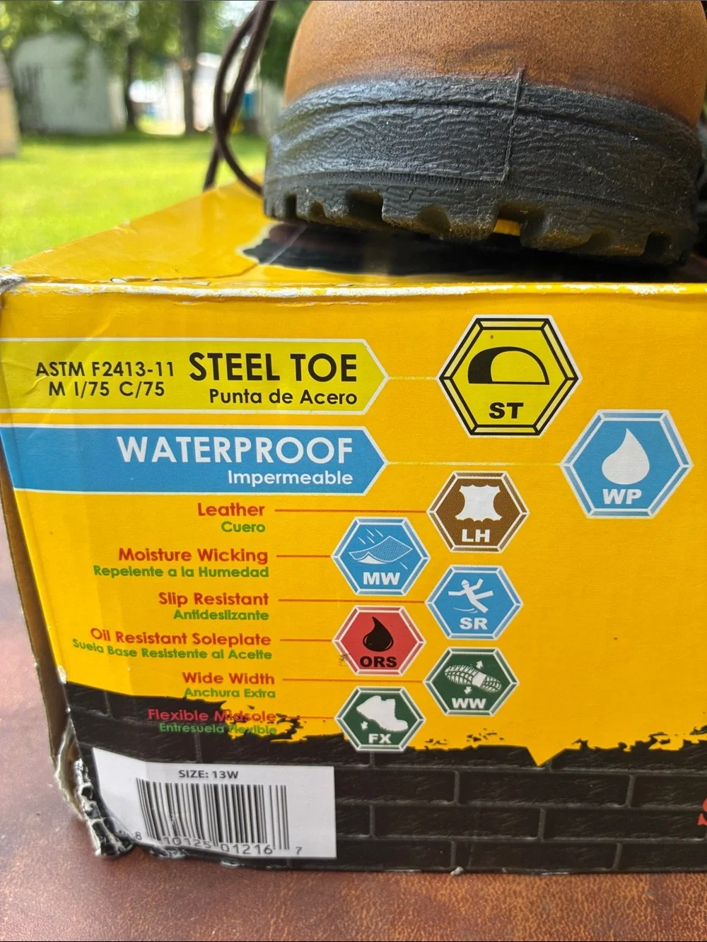 Waterproof Brown Men's Boat-Style Work Boots